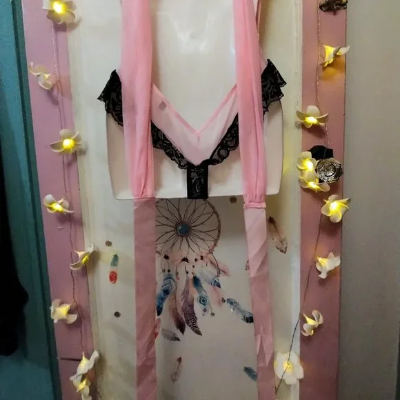 Avidlove (L) Pink and Black Lace Multi Tie Teddie - NWOT - Picture 6 of 7